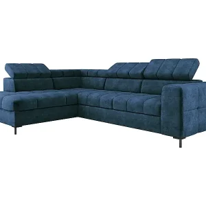Ecksofa PABLOS mit verstellbarem Kopfteil 279x201cm | Schlaf- & Lagerplatz, Cloud Blue, Links Neu