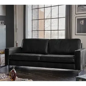 Sofa - Schwarz Lederfaserstoff - VILNIUS Nur Heute