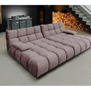 Rabatt Bigsofa - Grau Velvet - VIVIEN
