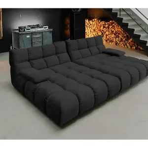 Mega-Angebot Bigsofa - Schwarz Velvet - VIVIEN