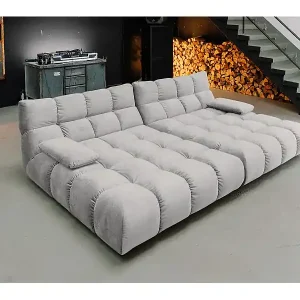 Kostenfreie Lieferung Bigsofa - Silber Velvet - VIVIEN