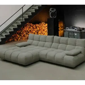 Geprüft Ecksofa - Grün Cord - VIVIEN