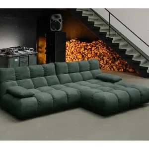 Ecksofa - Smaragdgrün Cord - VIVIEN Kostenloser Versand