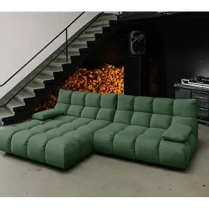 Ecksofa - Smaragdgrün Velvet - VIVIEN Schnäppchen