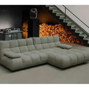 Rabatt Ecksofa - Grün Cord - VIVIEN