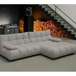 Ausverkauf Ecksofa - Grau Cord - VIVIEN