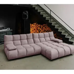 Ecksofa - Grau Velvet - VIVIEN Garantierte Lieferung