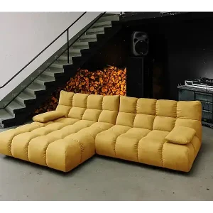 Ecksofa - Gelb Velvet - VIVIEN Kostenfreie Lieferung