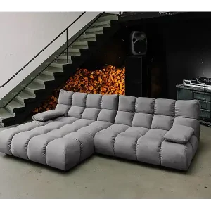 Ecksofa - Steingrau Velvet - VIVIEN Sofort Bestellen