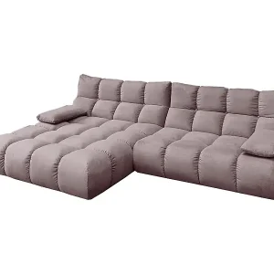 Expressversand Ecksofa - Grau Velvet - VIVIEN