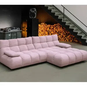 Ecksofa - Pink Cord - VIVIEN Kracherpreis
