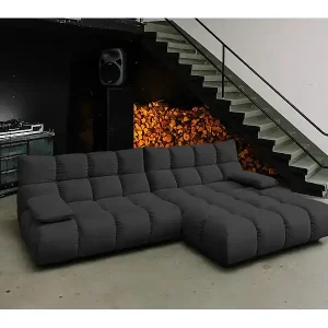 Ecksofa - Schwarz Velvet - VIVIEN Finale Aktion