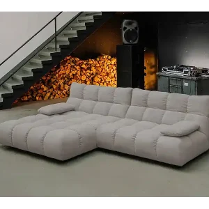 Top-Angebot Ecksofa - Grau Cord - VIVIEN