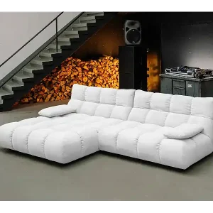 Ecksofa - Weiß Cord - VIVIEN Angebot