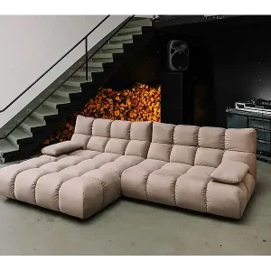 Ecksofa - Braun Velvet - VIVIEN Must-Have