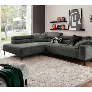 Sale Ecksofa - Grau Cord - DELIA