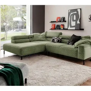 Ecksofa - Grün Cord - DELIA Bestseller