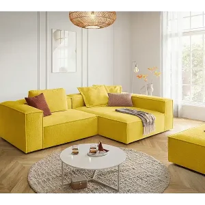 Meistverkauft Ecksofa - Gelb Flachgewebe - CARMO