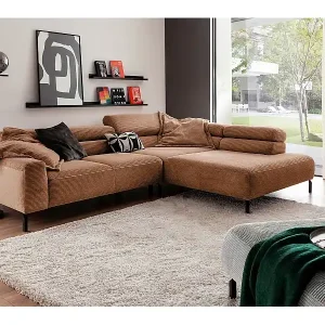 Ecksofa - Braun Cord - DELIA Begrenztes Angebot