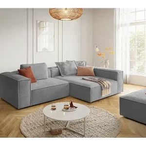 Sonderaktion Ecksofa - Grau Flachgewebe - CARMO