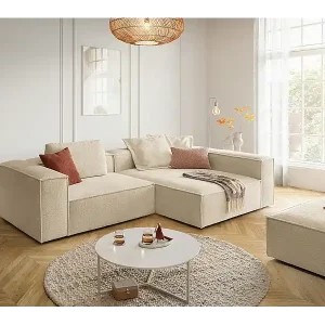 Sonderaktion Ecksofa - Beige Flachgewebe - CARMO