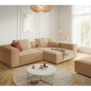 Ecksofa - Braun Flachgewebe - CARMO Finale Aktion