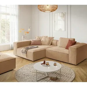 Neuheit Ecksofa - Braun Flachgewebe - CARMO