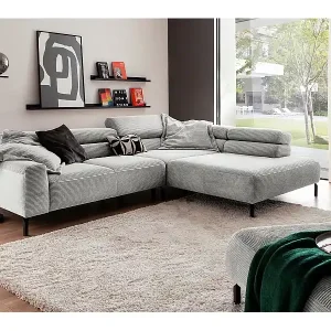 Jetzt Bestellen Ecksofa - Hellgrau Cord - DELIA