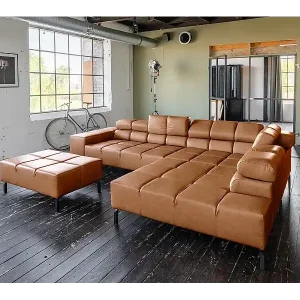 Ecksofa - Braun Leder - NELSON Nur Für Kurze Zeit