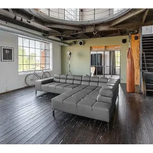 Direkt Vom Hersteller Ecksofa - Anthrazit Leder - NELSON