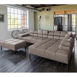 Aktuell Ecksofa - Dunkelbraun Leder - NELSON