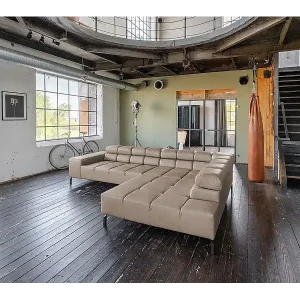 Ecksofa - Grau Leder - NELSON Angebot