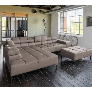 Ecksofa - Dunkelbraun Leder - NELSON Billig