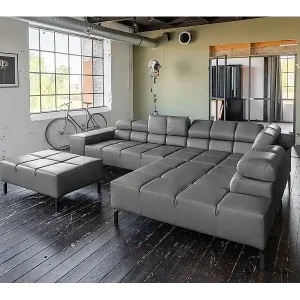 Bestpreis Ecksofa - Anthrazit Leder - NELSON