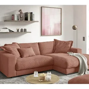 Aktuell Ecksofa - Braun Cord - MADELINE