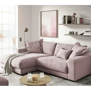 Ecksofa - Pink Cord - MADELINE Sonderangebot