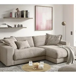 Ecksofa - Taupe Cord - MADELINE Direkt Vom Hersteller