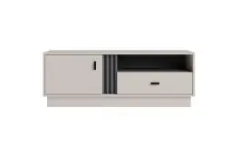 Abverkauf TV-Unterschrank mit einer Tür Niel 05, Farbe: Kaschmir, eine Schublade, Maße: 45 x 125 x 40 cm, zwei Fächer, für Wohnzimmer