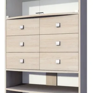 Nur Heute Vitrine Rabaul 28, Farbe: Sonoma Eiche - Abmessungen: 200 x 94 x 40 cm (H x B x T)