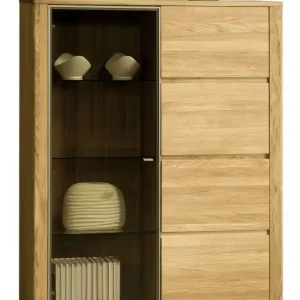 Beliebt Vitrine Jussara 11, Farbe: Natur, Eiche teilmassiv – 150 x 124 x 42 cm (H x B x T)