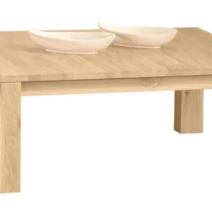 Couchtisch Jussara 15, Farbe: Hellbraun, Eiche massiv – 100 x 100 x 39 cm (B x T x H) Preisknaller