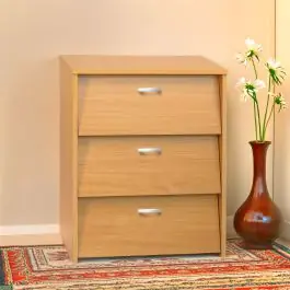 Billig Schuhschrank Pamanukan 06, Farbe: Erle - Abmessungen: 69 x 50 x 34 cm (H x B x T)