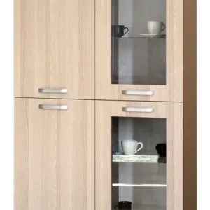 Bestpreis Vitrine Cikupa 22, Farbe: Nuss / Ulme - Abmessungen: 190 x 90 x 40 cm (H x B x T)