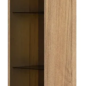 Hängevitrine Gataivai 33, Farbe: Beige Hochglanz / Walnuss - Abmessungen: 115 x 35 x 30 cm (H x B x T) Angebot