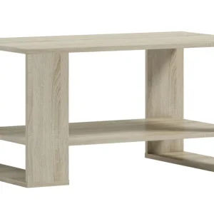 Couchtisch in Eiche Sonoma, mit 1 Ablagefach und breiten Beinen, 50 x 100 x 60 cm, stabil und langlebig, modernes Design, Sofatisch Bestseller