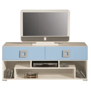 Jugendzimmer TV Unterschrank Namur 11, Farbe: Blau / Beige - Abmessungen: 53 x 125 x 52 cm (H x B x T) Nur Für Kurze Zeit