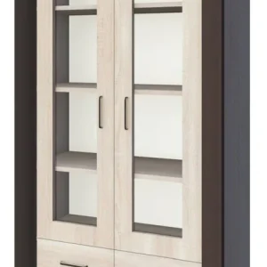 Vitrine Aitape 36, Farbe: Sonoma Eiche dunkel / Sonoma Eiche hell - Abmessungen: 188 x 100 x 40 cm (H x B x T) Highlight