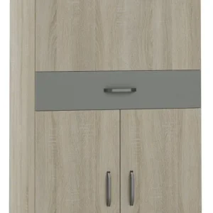Schrank Ciomas 08, Farbe: Sonoma Eiche / Grau - Abmessungen: 145 x 74 x 40 cm (H x B x T) Neuheit
