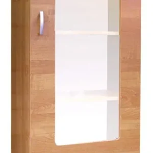 Vitrine Kisaran 18, Farbe: Erle - Abmessungen: 190 x 50 x 40 cm (H x B x T) Expressversand