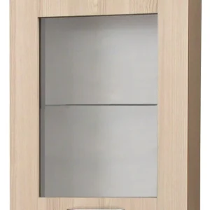 Schneller Versand Hängevitrine Cikupa 18, Farbe: Nuss / Ulme - Abmessungen: 70 x 50 x 35 cm (H x B x T)